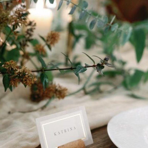 Rustic Wedding Decor - Wine Cork Place Card Holder for Table Setting - Picture 3 of 3